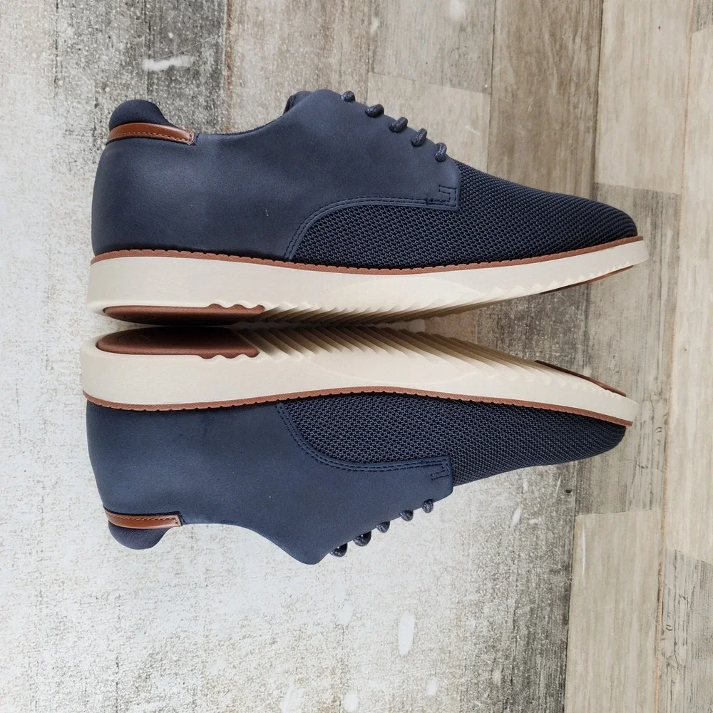 Dr Scholls Sync Mens Oxford Shoes Sz 10 M Running Navy Knit Lace Up Sneakers
